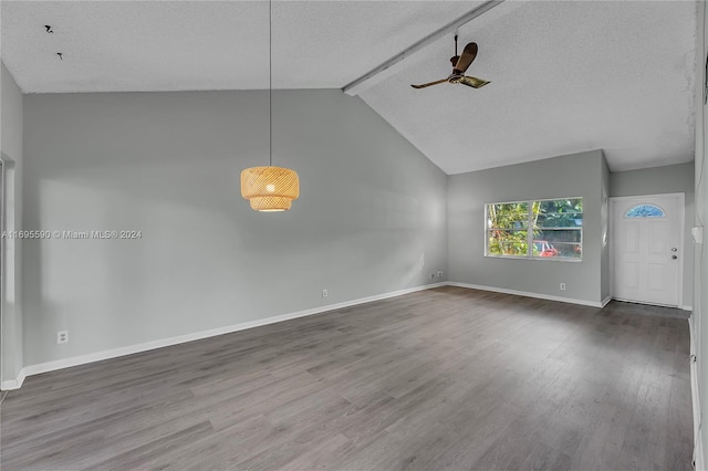 7243 W Sunrise Blvd Unit 7243K, Plantation, FL 33313 - unfurnished living room with a ceiling fan, wood finished floors, and a textured ceiling