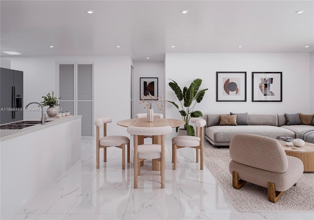 dining room featuring sink