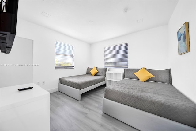 bedroom featuring light hardwood / wood-style flooring