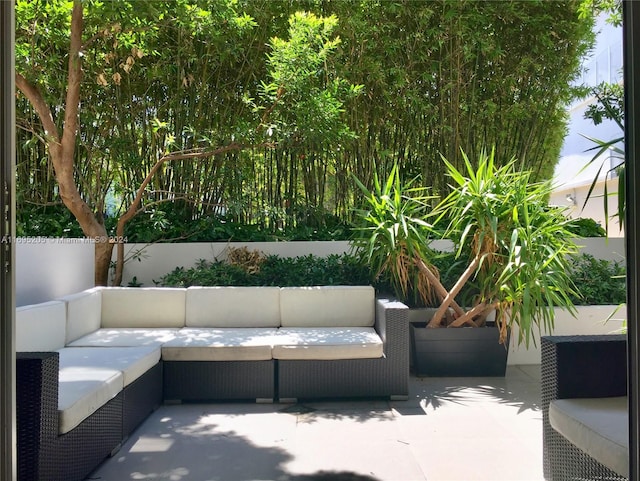 view of patio with an outdoor living space