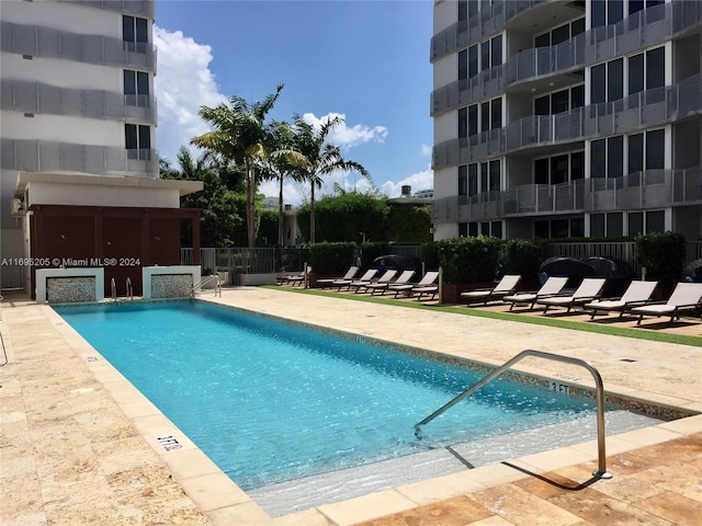 view of pool with a patio