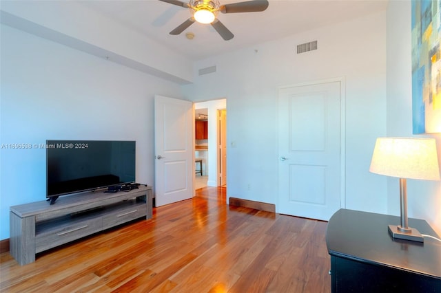 1945 S Ocean Dr Unit M5, Hallandale Beach, FL 33009 - office featuring ceiling fan and wood finished floors