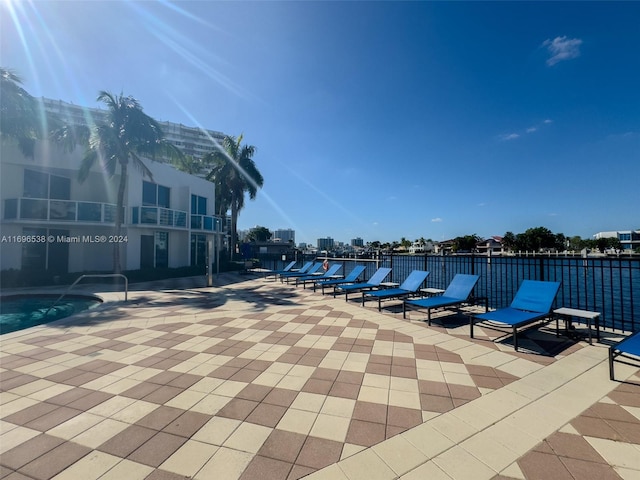 view of patio featuring a community pool