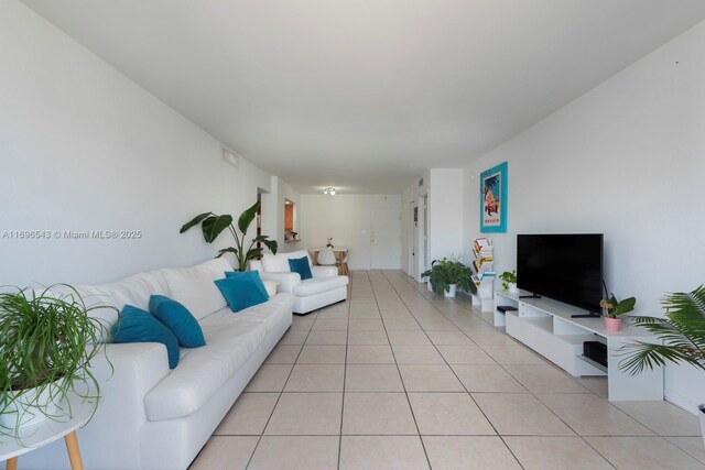 view of tiled living room