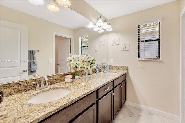 bathroom featuring tile patterned flooring and vanity