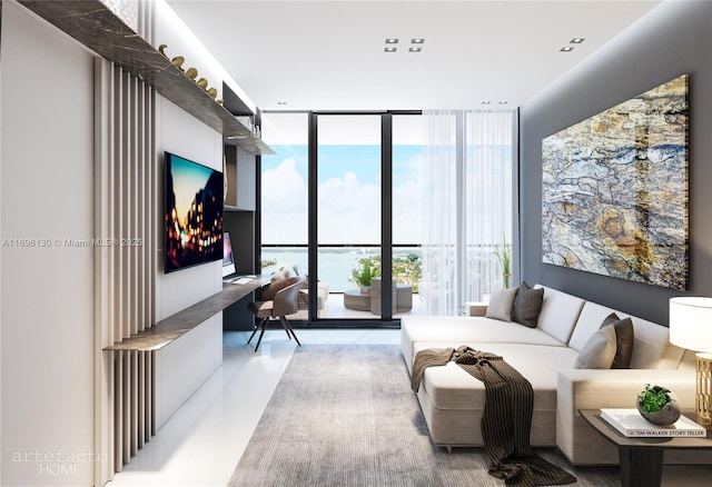 bedroom featuring floor to ceiling windows