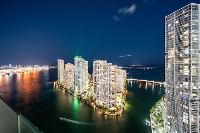 water view with a view of city lights