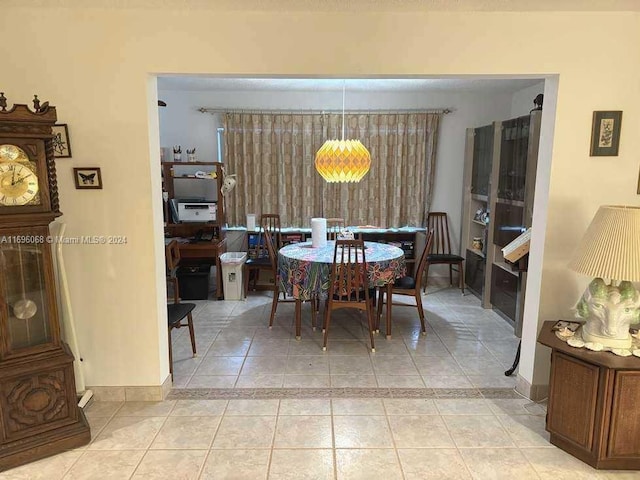 view of tiled dining room