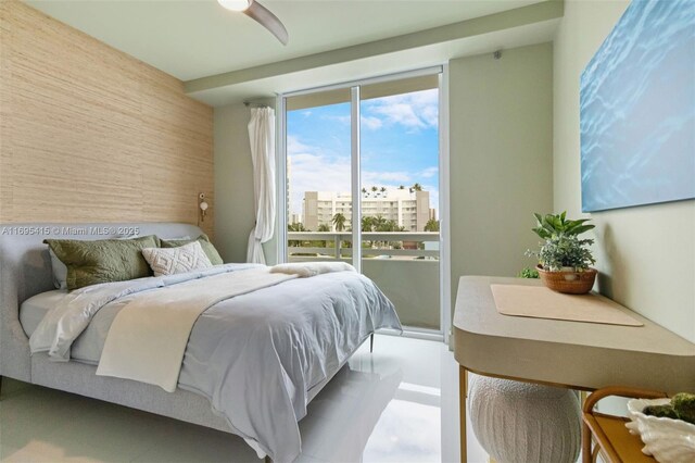 bedroom with ceiling fan