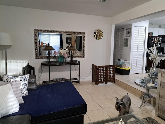 view of tiled living room