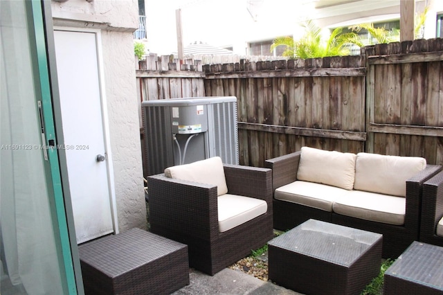 view of patio / terrace featuring central AC unit