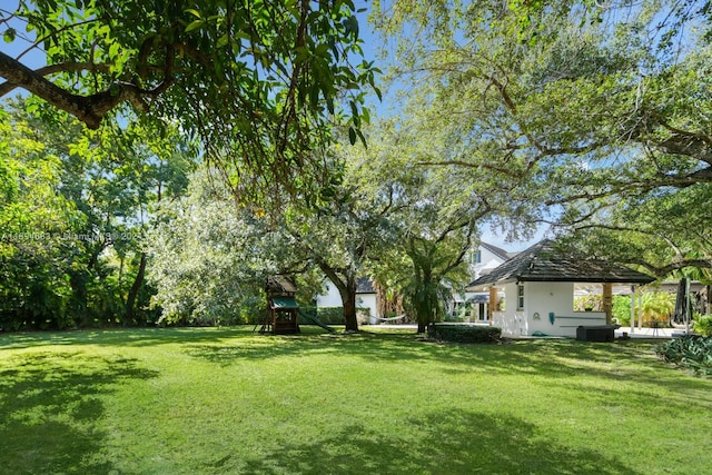 view of yard featuring a playground