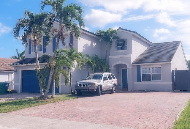 view of front facade with a garage