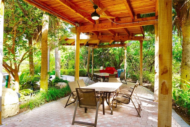 view of patio / terrace with ceiling fan