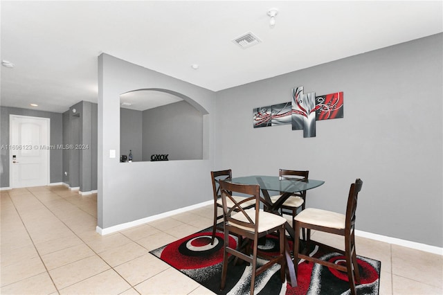 dining room featuring light tile patterned floors