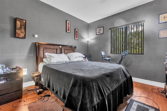 bedroom featuring light hardwood / wood-style flooring