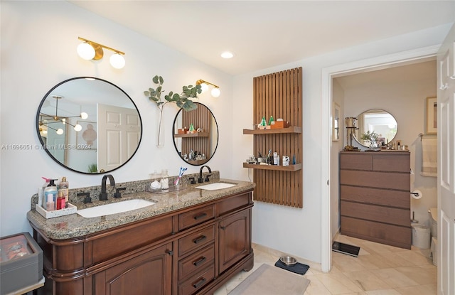 bathroom featuring vanity and tile patterned floors