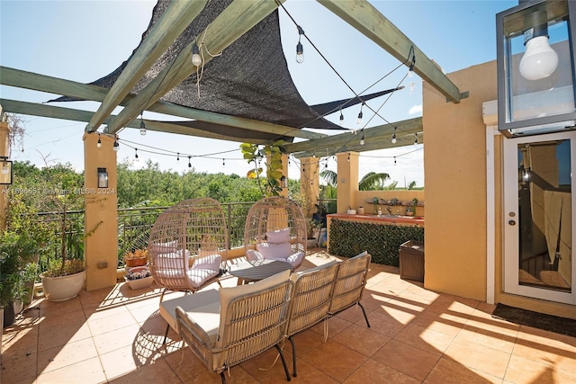 view of patio with an outdoor living space