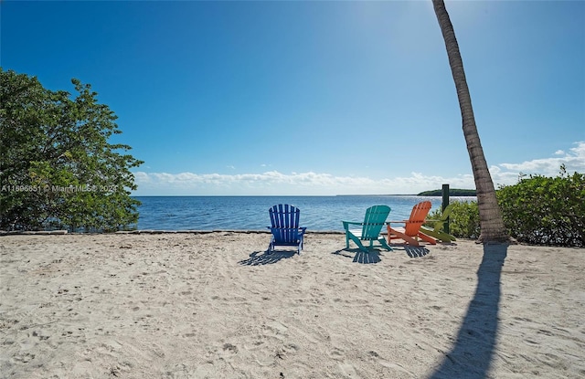 water view featuring a beach view