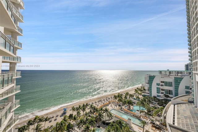 water view with a beach view