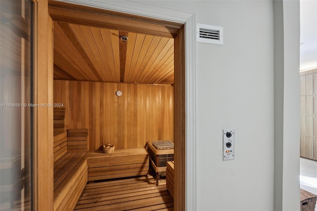 view of sauna / steam room featuring hardwood / wood-style floors