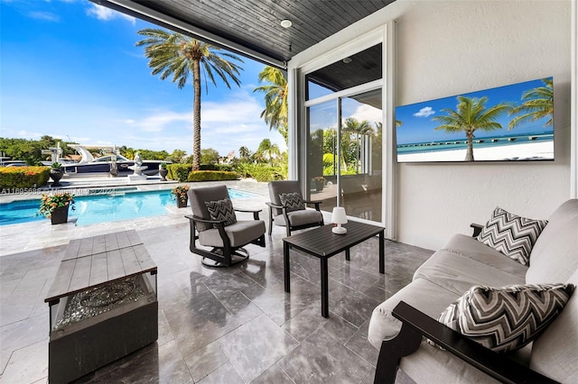 view of patio with an outdoor hangout area