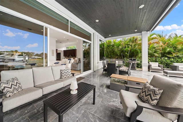 view of patio with an outdoor hangout area