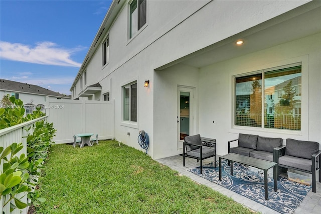 exterior space with a patio area and an outdoor hangout area