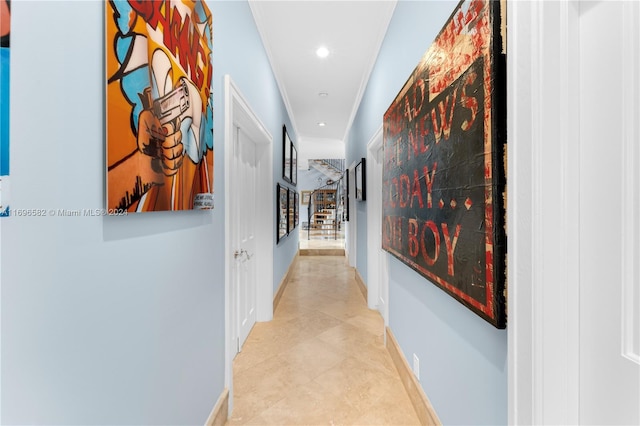 814 W Dilido Dr, Miami Beach, FL 33139 - hall featuring recessed lighting, baseboards, and light tile patterned flooring