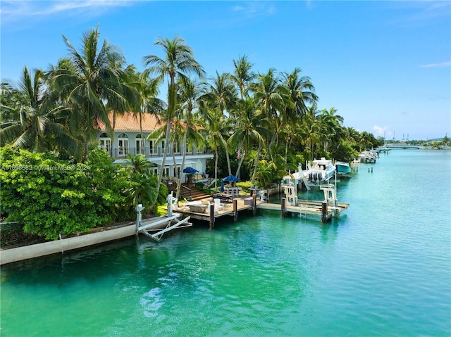 814 W Dilido Dr, Miami Beach, FL 33139 - dock area featuring a water view