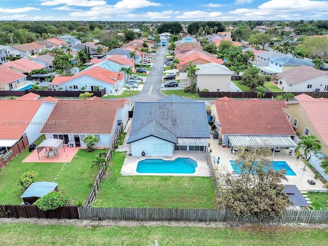 bird's eye view with a residential view