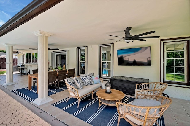 view of patio / terrace with an outdoor hangout area