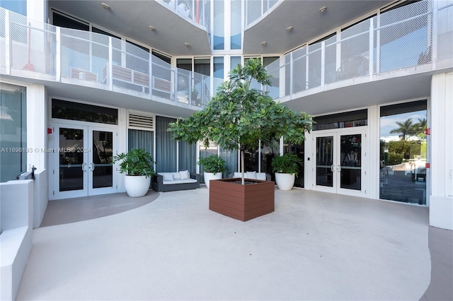 view of patio / terrace featuring french doors