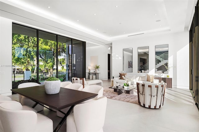 interior space featuring a tray ceiling