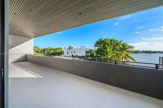 balcony with a water view