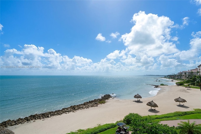 water view featuring a beach view