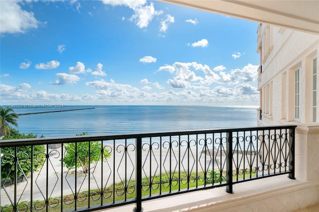 balcony with a water view