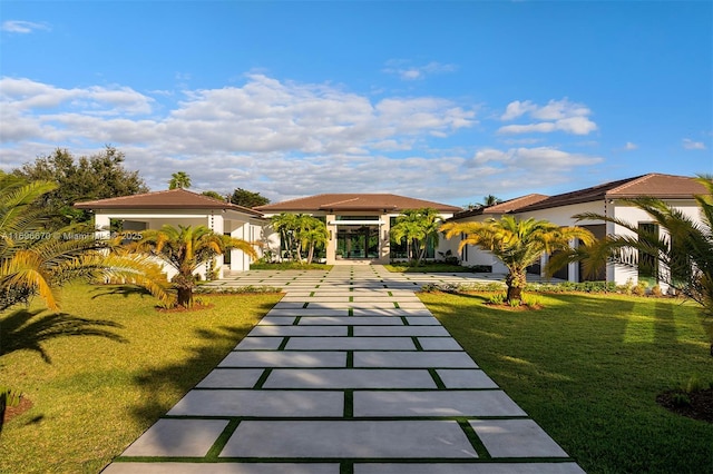 view of community with a lawn