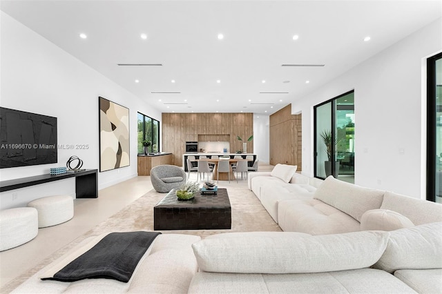 living room featuring plenty of natural light