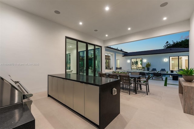 kitchen with a spacious island