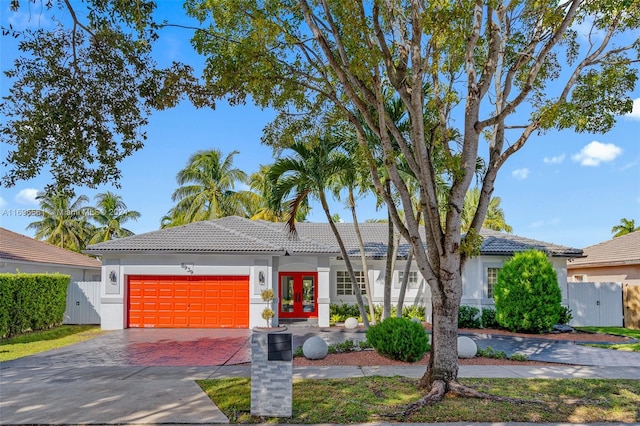 view of front of property with french doors