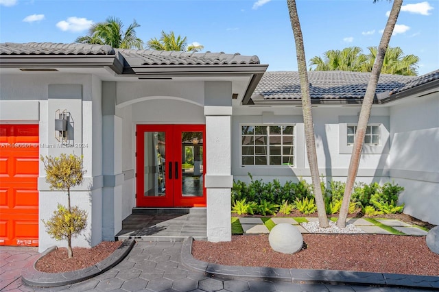 view of exterior entry with french doors