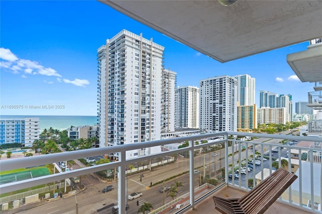 balcony with a water view