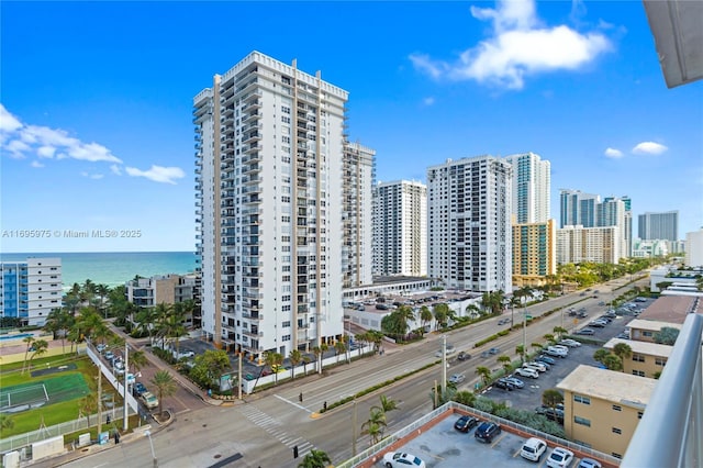 exterior space featuring a water view