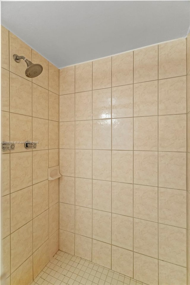 bathroom with tiled shower