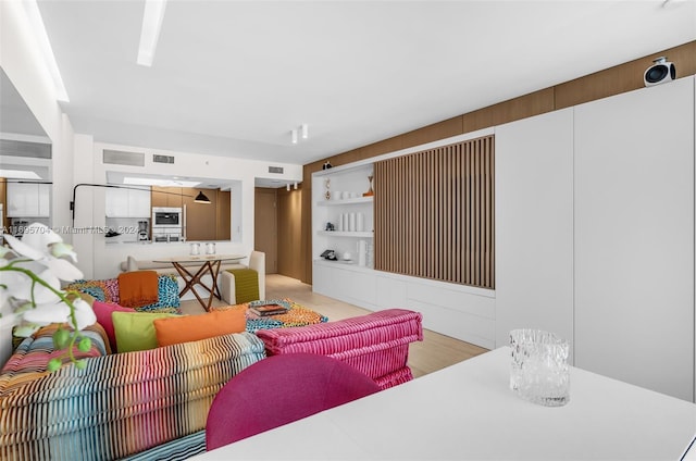 living room featuring light hardwood / wood-style flooring