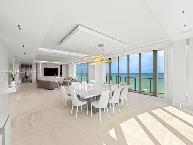 dining space with an inviting chandelier