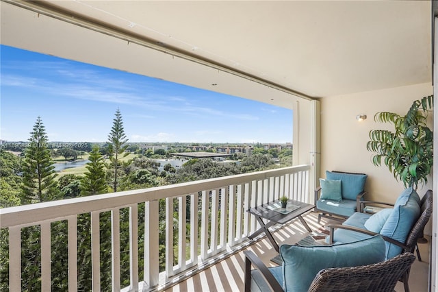 balcony with a water view