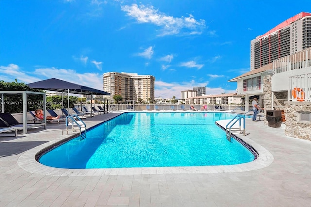 view of pool with a patio