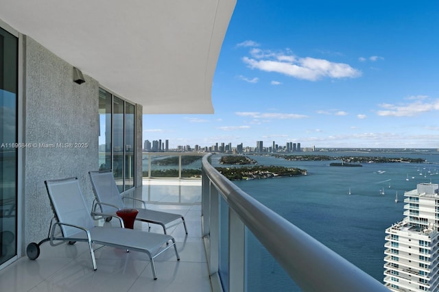 balcony with a water view